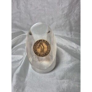 Vintage Titleist Golf Hole-in-One Award, Lucite Clear Acrylic Paperweight CHIP